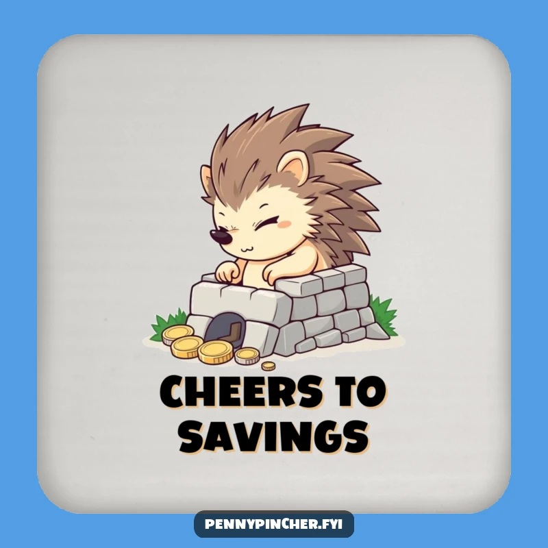 Funny Hedgehog Coin Fortress Coaster: Guard Your Surfaces with Humor