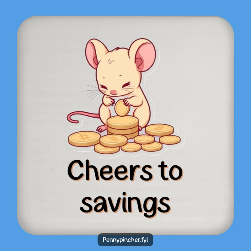 Funny Mouse Drink Coaster: Tiny Saver Counts Coin for Table Protection