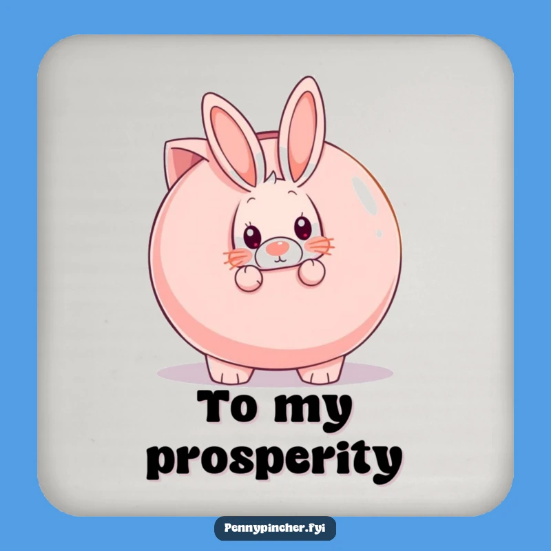 Funny Shy Rabbit Piggy Bank Coaster: Protect Surfaces with Shyness