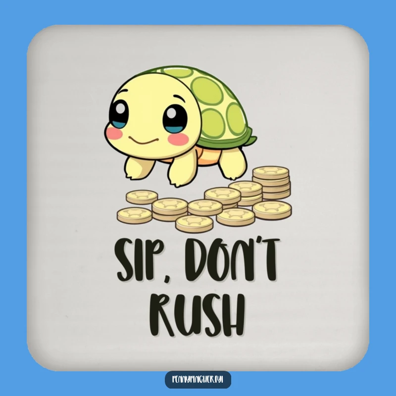 Funny Turtle Pennies Coasters: Protect Surfaces with Slow and Steady Charm!