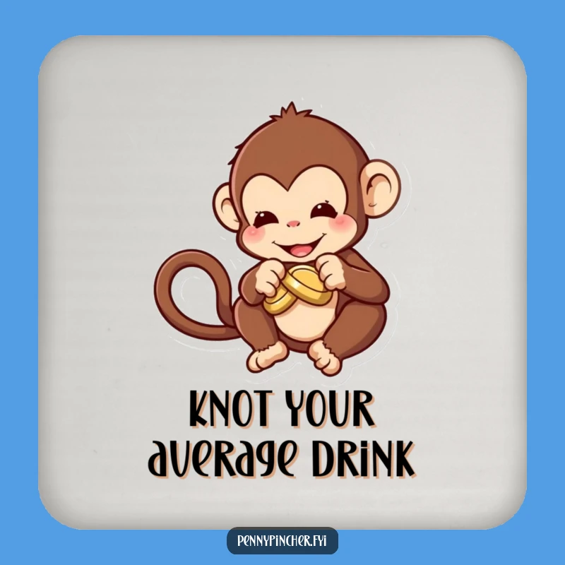 Funny Monkey Coin Knot Coasters: Protect Surfaces with Clever Humor!