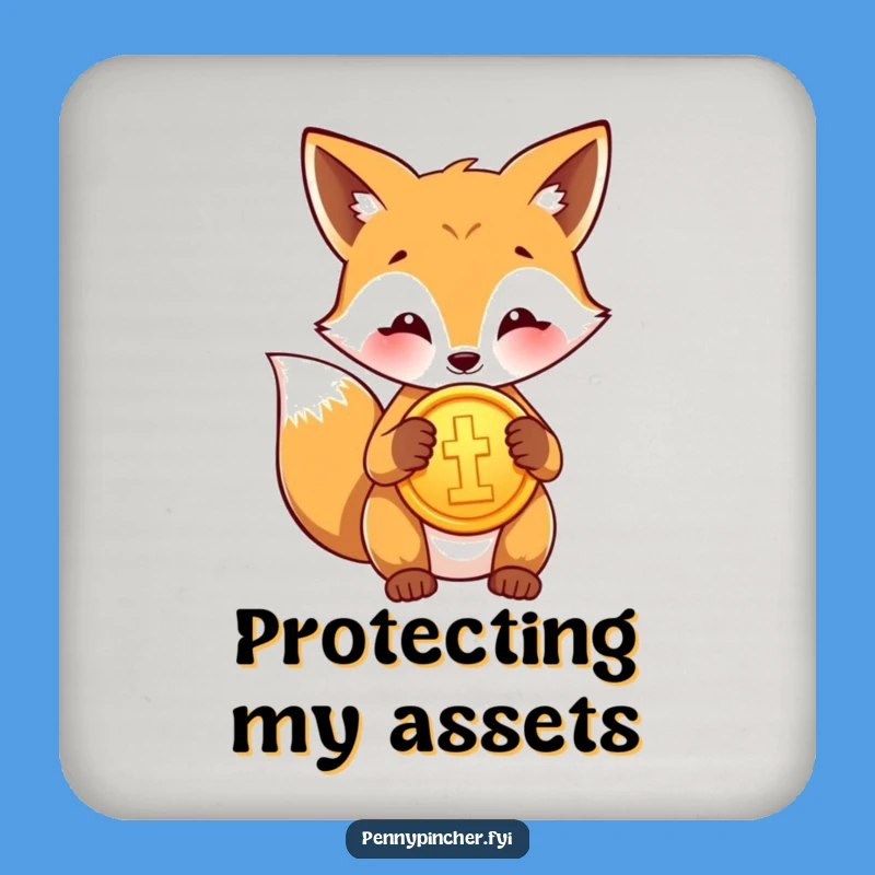 Funny Fox Polishing Gold Coin Coasters - Protect Surfaces, Adorable Funny Gift