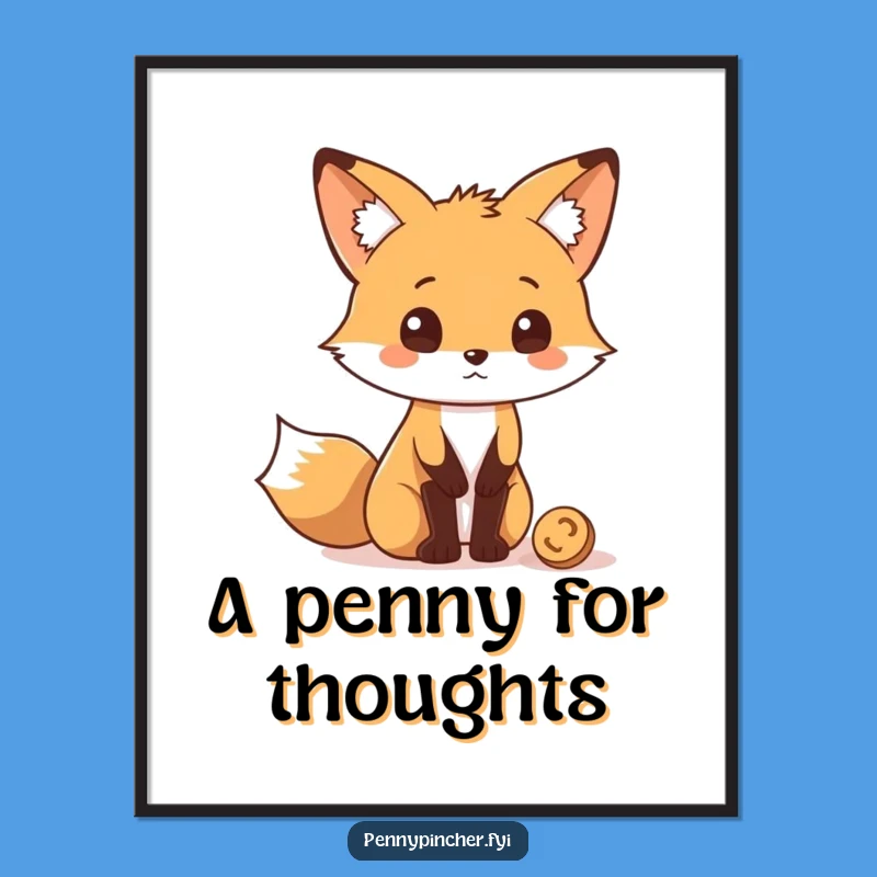 Funny Fox Coin Poster: Art for the Curious and Puzzled!