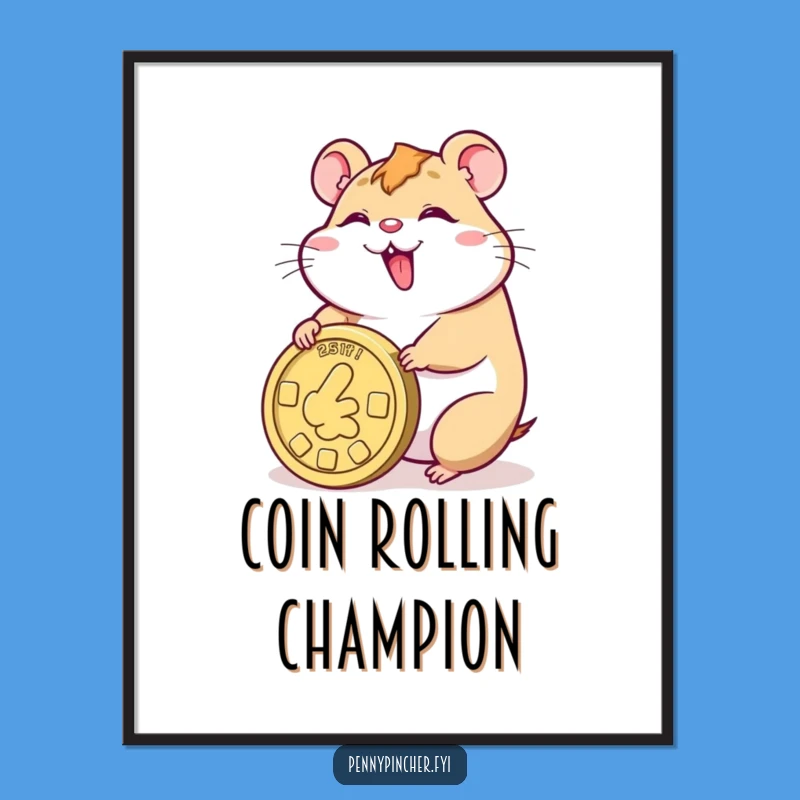 Funny Hamster Financial Poster: Hilarious Wall Art for Ambitious Spaces