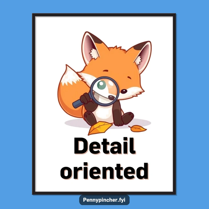 Funny Fox Poster: Detailed Observation Art, a Chic Funny Gift!