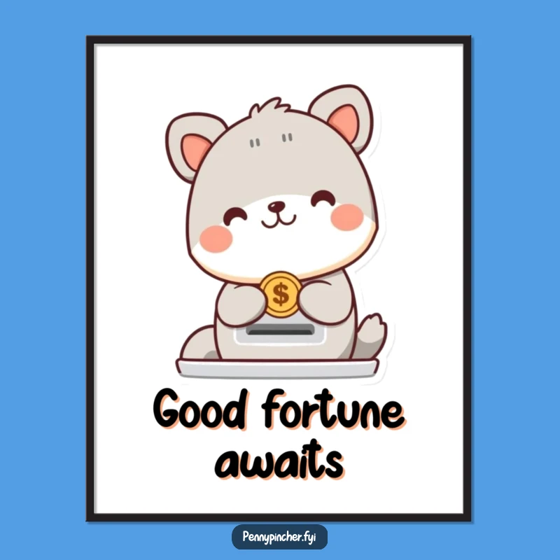 Funny Animal Coin Slot Poster: Happy Art, Perfect Humorous Decor