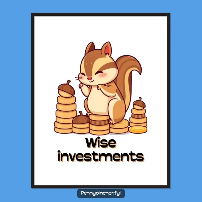 Funny Chipmunk Poster: Diligent Stacker, Funny Gift for Motivating Decor
