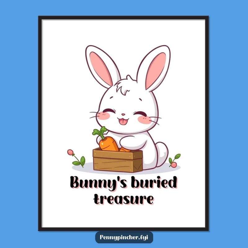 Funny Rabbit Carrot Lair Poster - Whimsical Woodland Wall Art Gift
