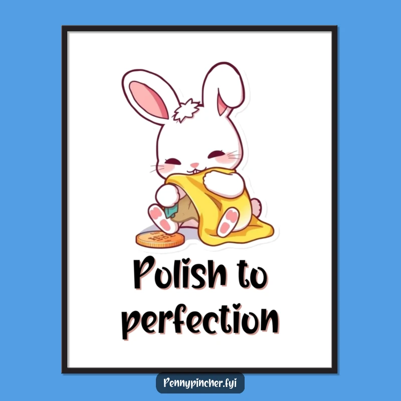 Funny Rabbit Penny Art Poster - Hilarious Wall Decor Gift