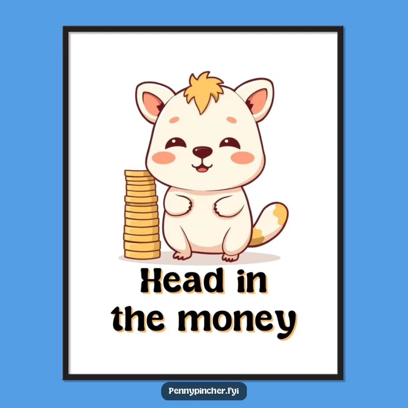 Funny Wall Art Poster - Animal Coin Balance, Inspiring Funny Gift for Offices!