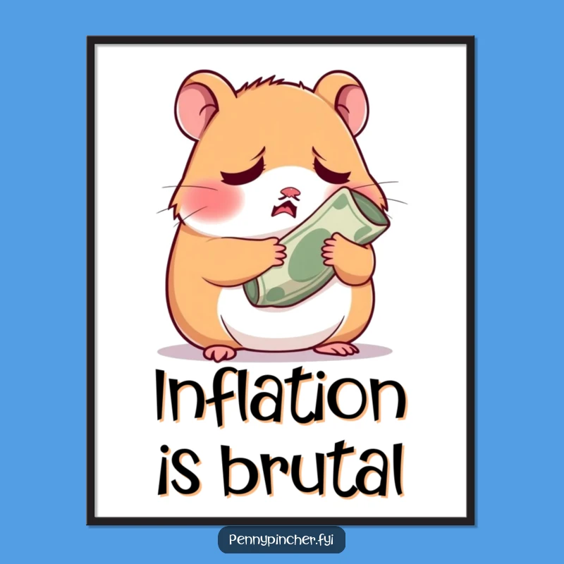 Funny Worried Hamster Poster: Wall Art for Financially Anxious Amateurs