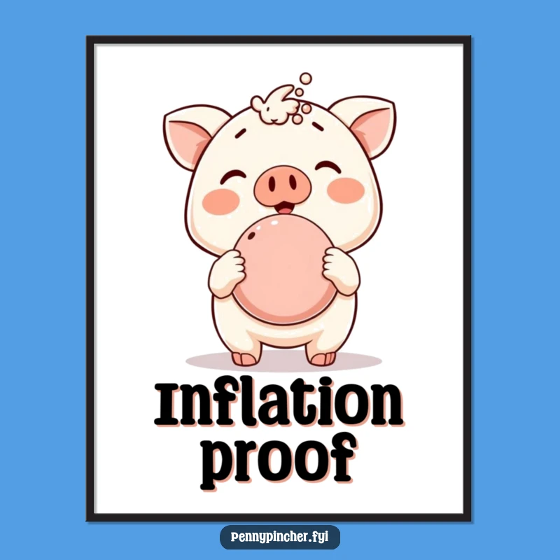 Funny Piggy Bank Poster - Motivational Saver's Funny Wall Art