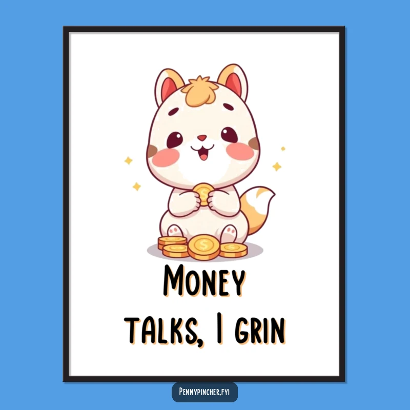 Funny Glee Animal Poster - Hilarious Money Counting Wall Art