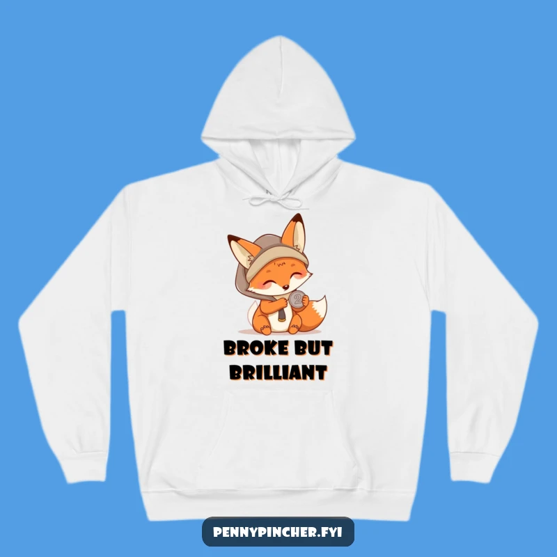 Warm Funny Kawaii Fox Hoodie, Resourceful Spirit, Cozy Humor Gift