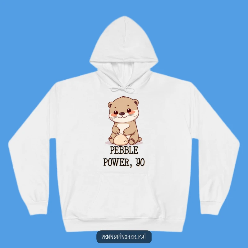 Cozy Funny Otter Pebble Hug Hoodie - Warm & Amusing Gift