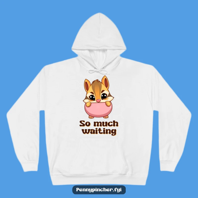 Funny Cautious Chipmunk Piggy Bank Hoodie: Stay Cozy and Witty with Your Savings