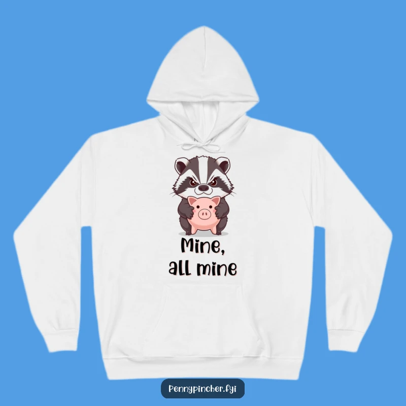 Funny Grumpy Badger Piggy Bank Hoodie: Cozy Comfort for the Fierce