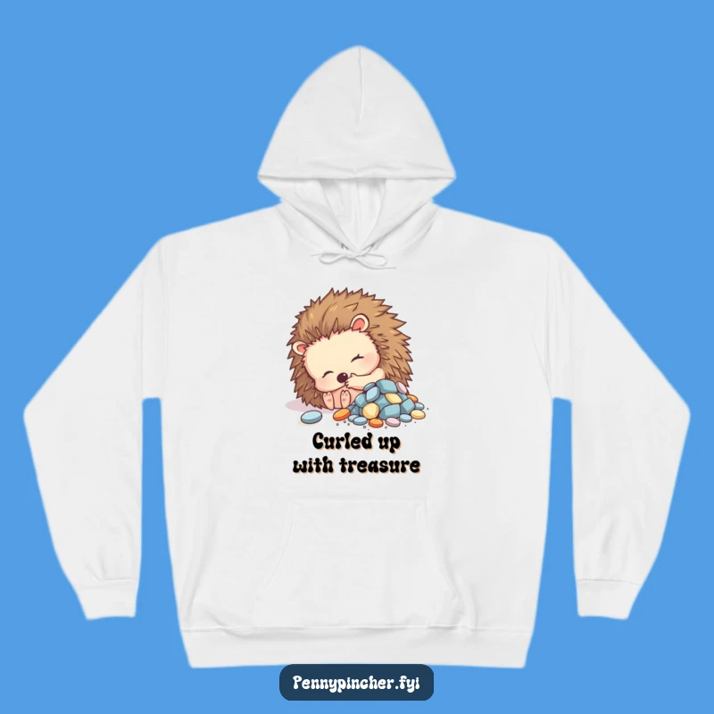 Funny Hedgehog Cozy Hoodie: Warmth and Humor for Treasure Lovers