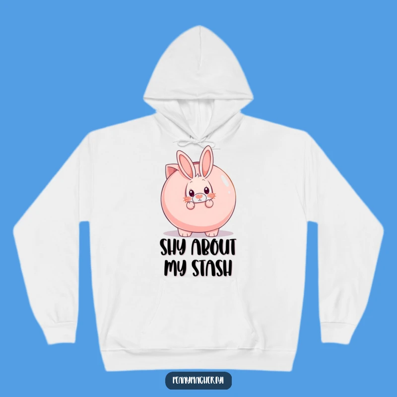 Funny Shy Rabbit Piggy Bank Hoodie: Cozy Comfort for Quiet Savers
