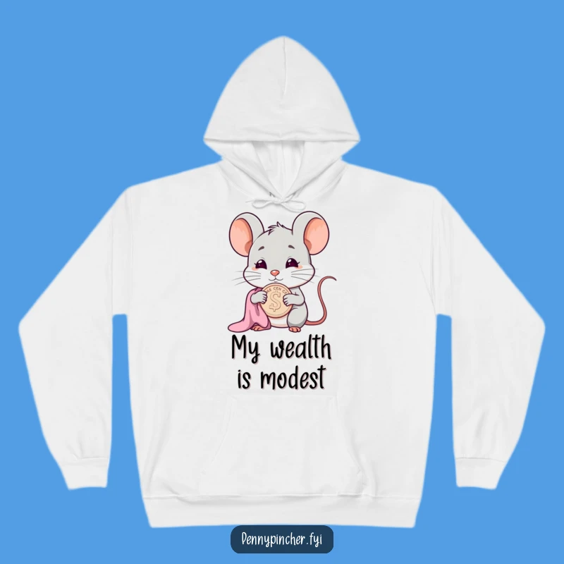 Funny Smug Mouse Hoodie: Cozy Cent Polishing Character Sweatshirt for a Hilarious Gift