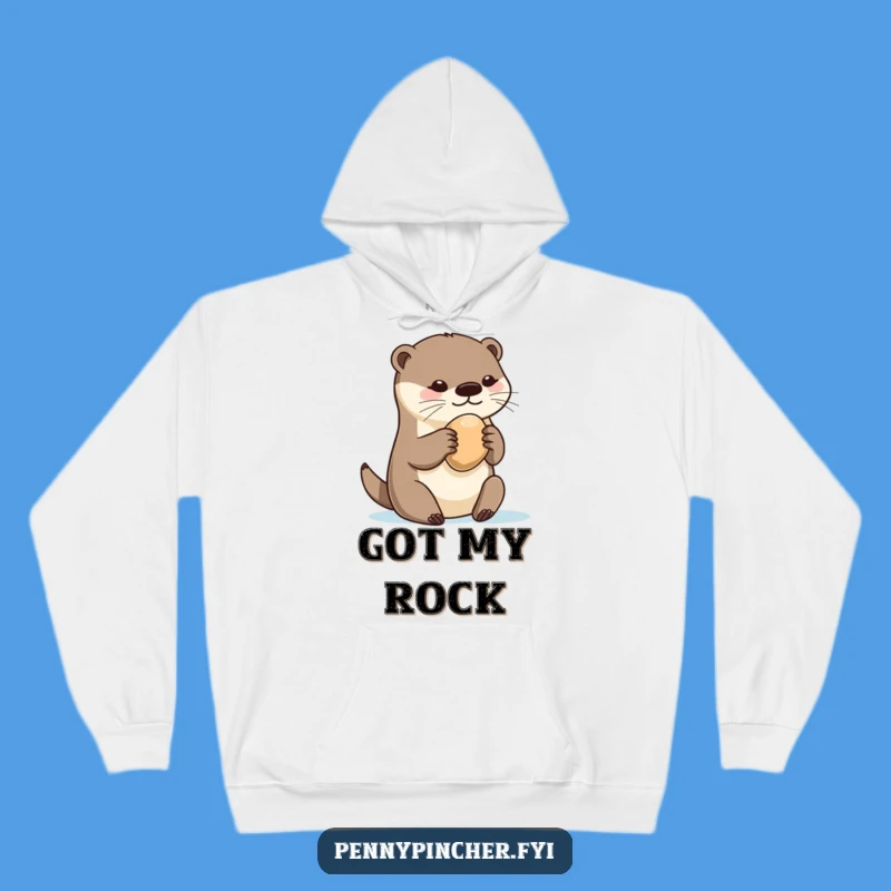 Funny Otter Pebble Guardian Hoodie: Cozy & Hilarious Gift for Possessive Friends