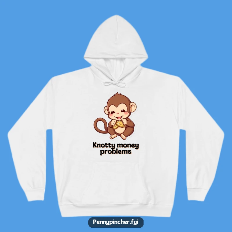 Funny Monkey Coin Knot Hoodie: Cozy Comfort for Complex Minds!