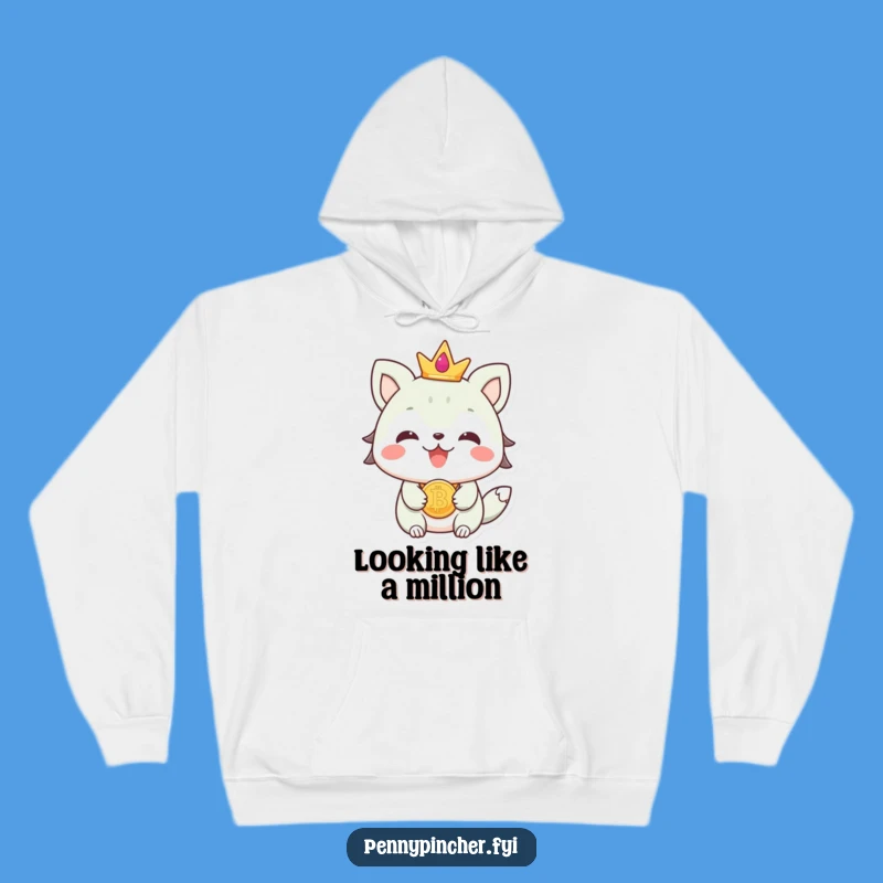 Funny Animal Hoodie: Cozy & Beaming Coin Jewelry Character Sweatshirt