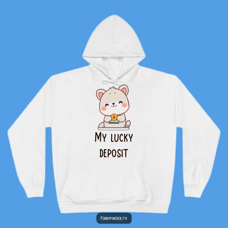 Cozy Funny Animal Coin Slot Hoodie: Happy Deposit, Perfect Humorous Gift
