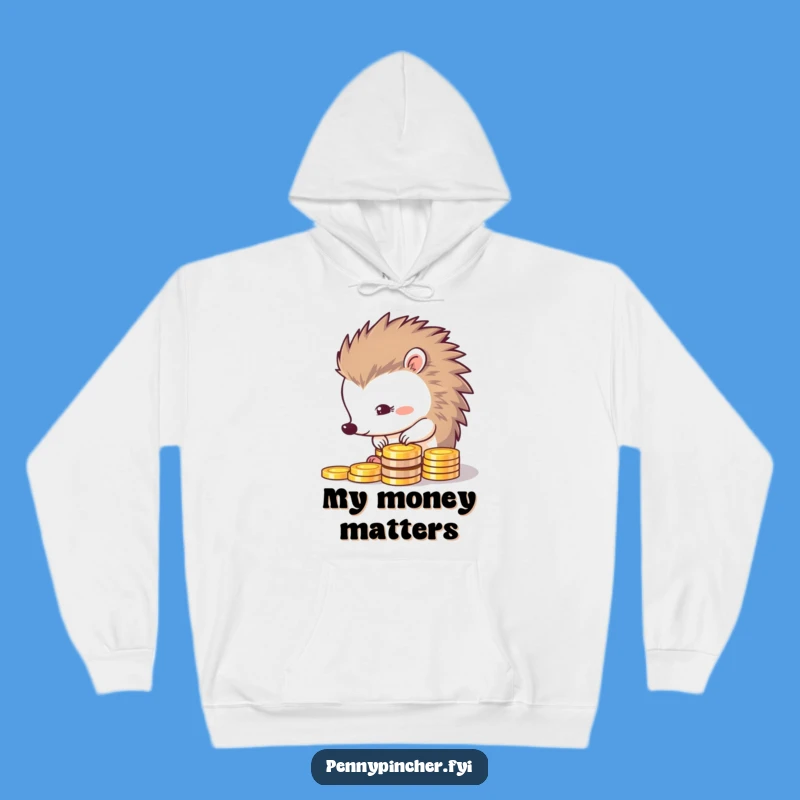 Cozy Funny Hedgehog Hoodie: Thrifty Coin Stacker's Warm Gift
