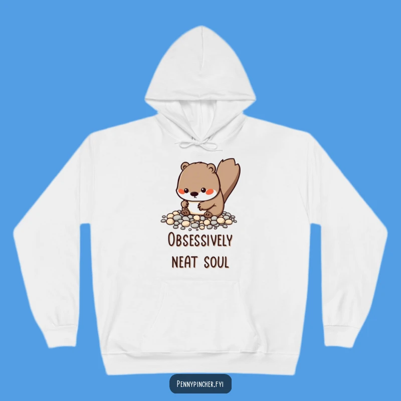 Cozy Funny Kawaii Beaver Hoodie, Meticulous Organizer Style, Warm Gift