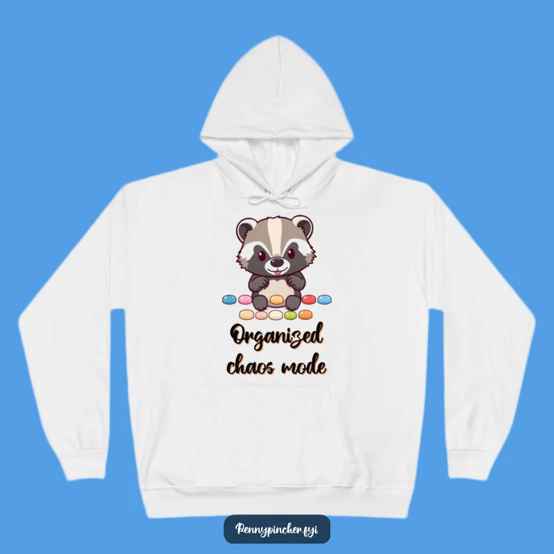 Funny Badger Cozy Hoodie: Warmth and Humor for Button Aficionados