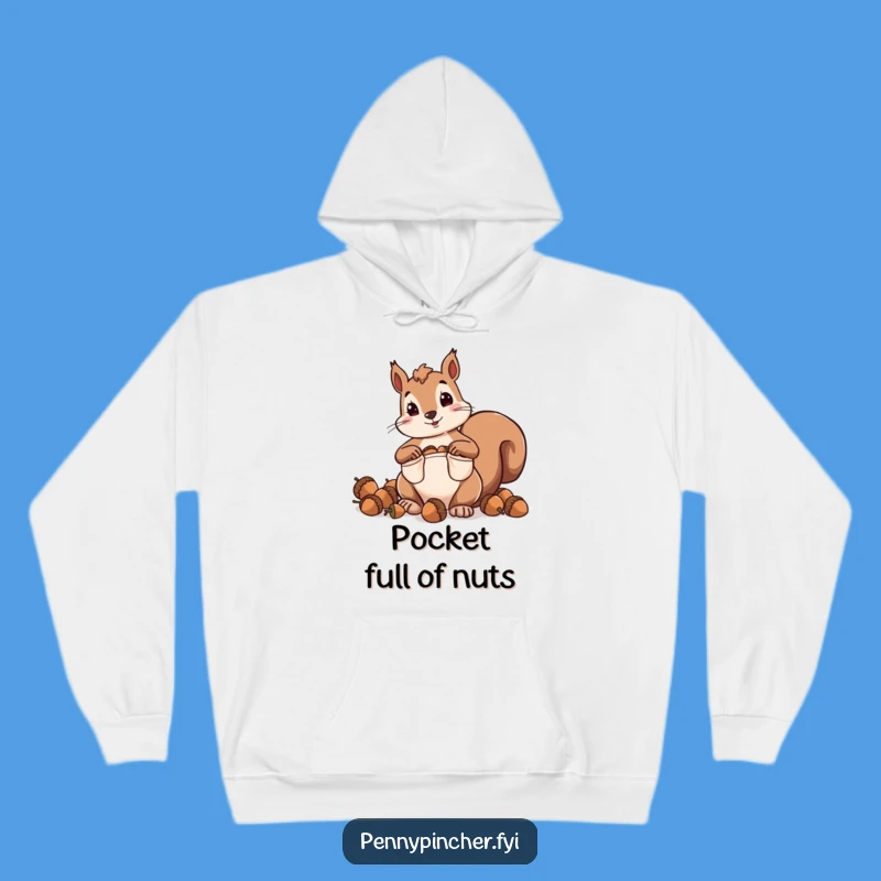 Funny Squirrel Hoodie: Cozy Hoarding Acorns in Oversized Pockets