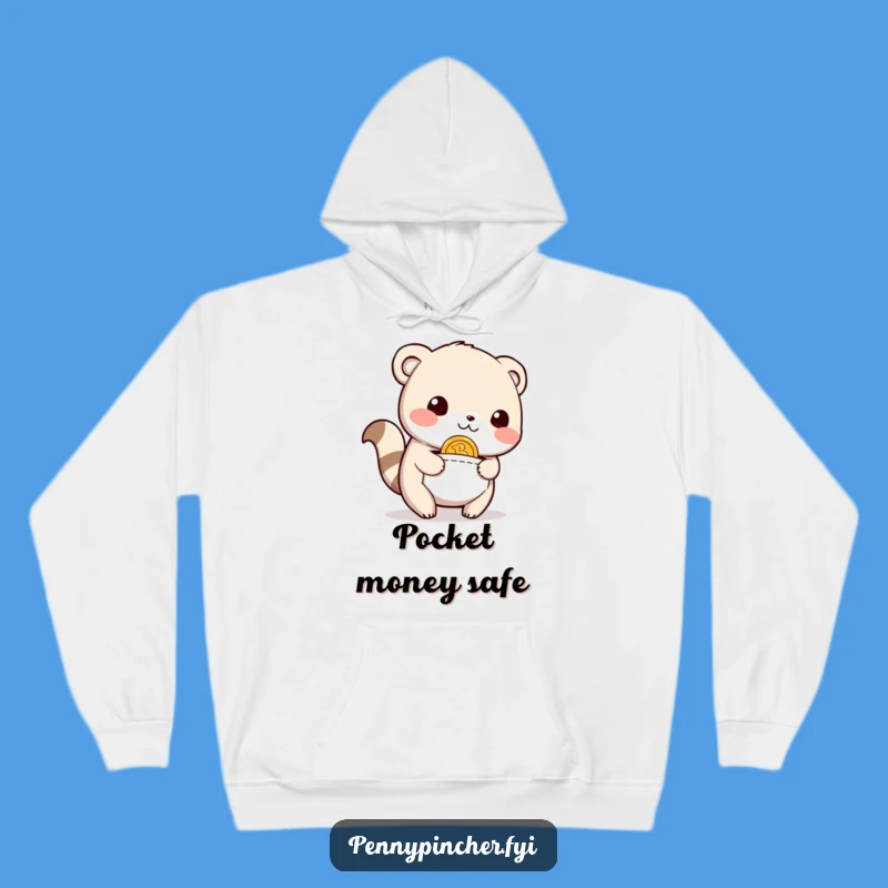 Funny Hoodie: Relieved Animal Finds Coin, Cozy and Humorous Warmth for a Perfect Gift