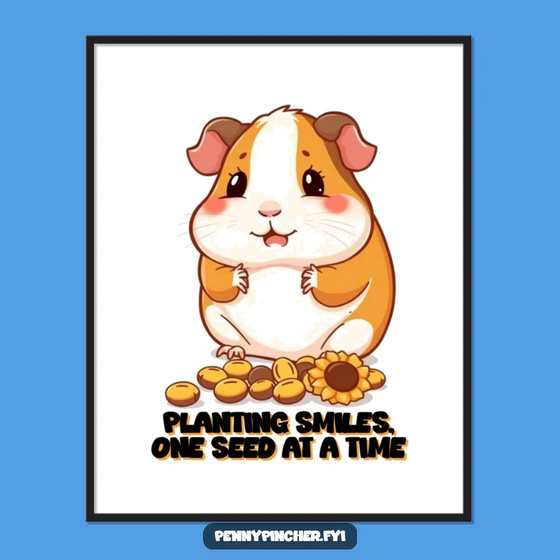 Content Guinea Pig Seed Art: Free Printable Downloadable Decor for Cozy Spaces