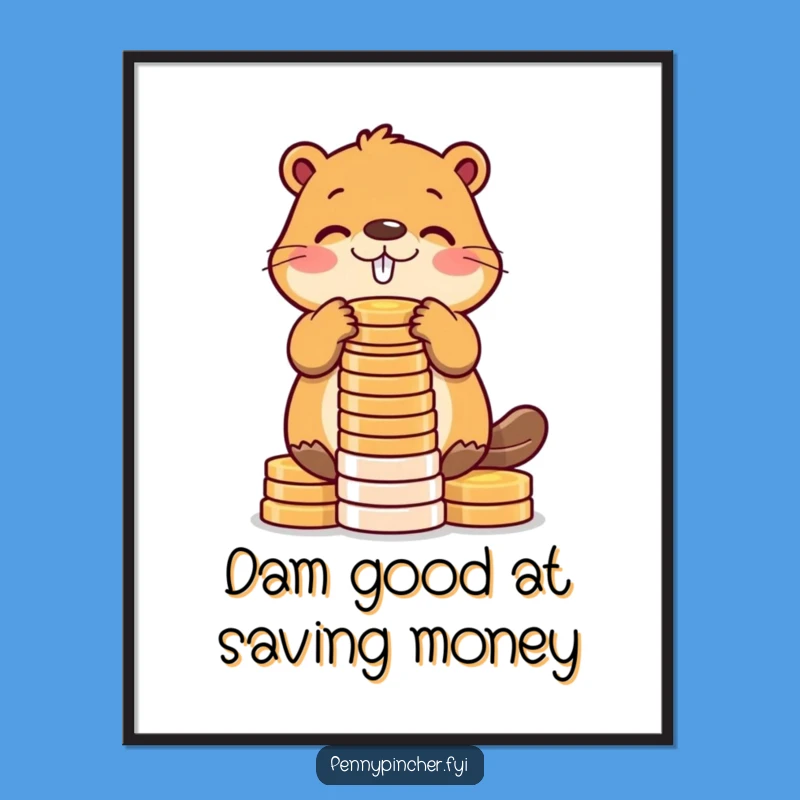 Funny Free Printable Wall Art: Beaver Building a Tower of Success