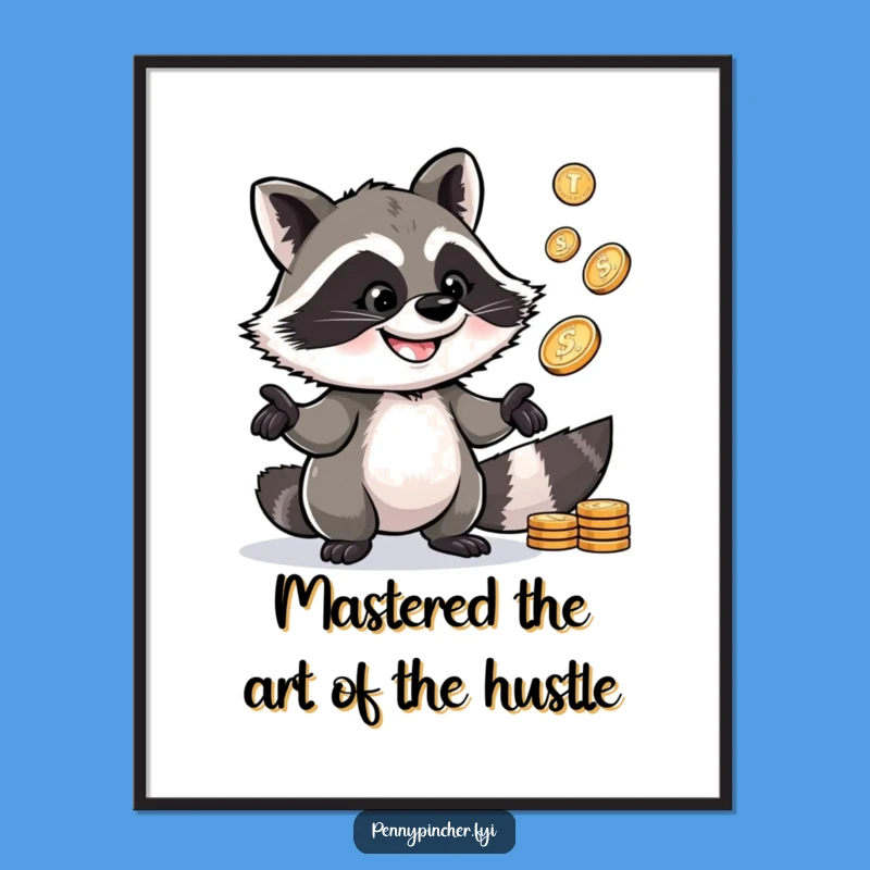 Free Printable Raccoon Wall Art - Clever Juggling Pennies Downloadable Decor