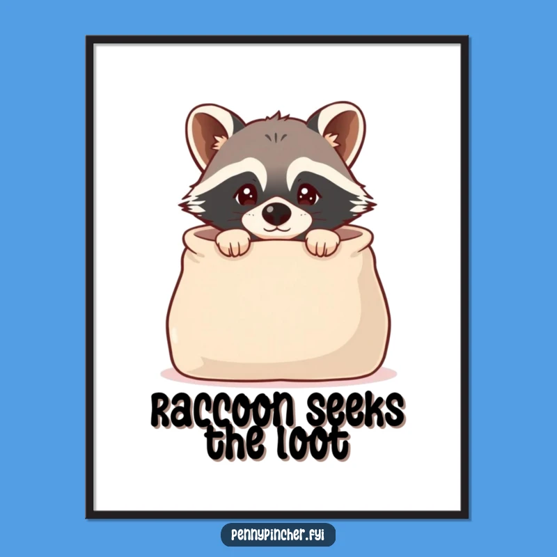 Free Printable Raccoon Wall Art: Empty Bag Humor Downloadable Art Print