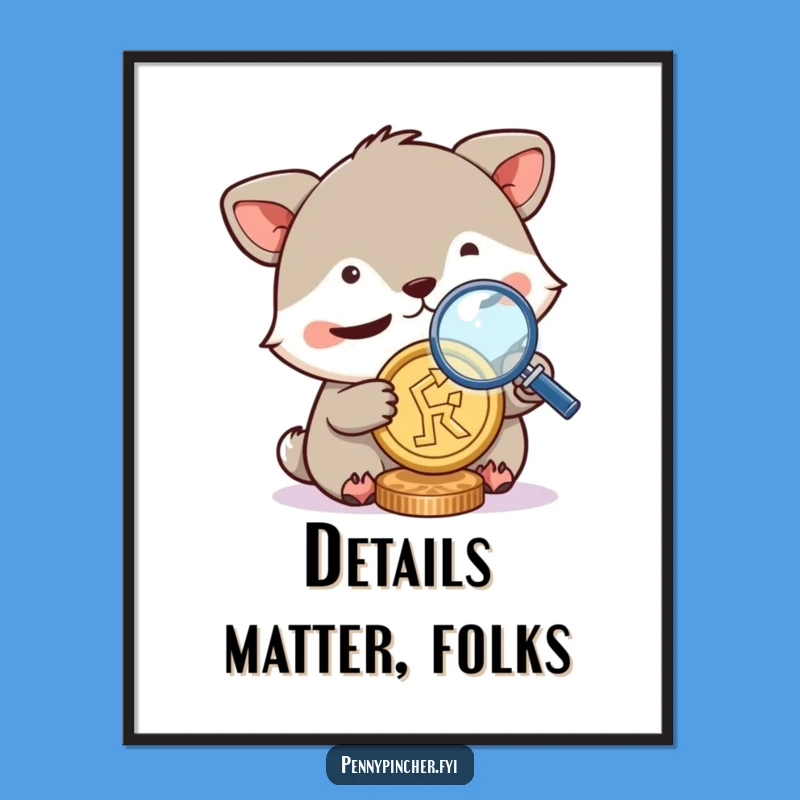 Funny Free Printable Wall Art: Coin Detective Animal Art, Humorous Downloadable Decor