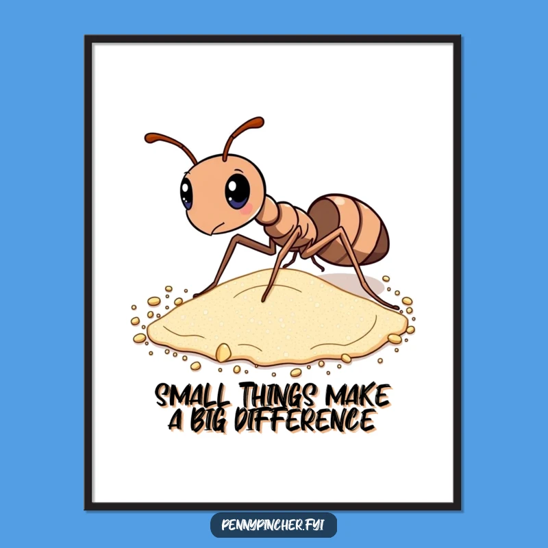 Funny Free Printable Wall Art: Diligent Ant's Focus, Quirky Downloadable Decor for the Organized