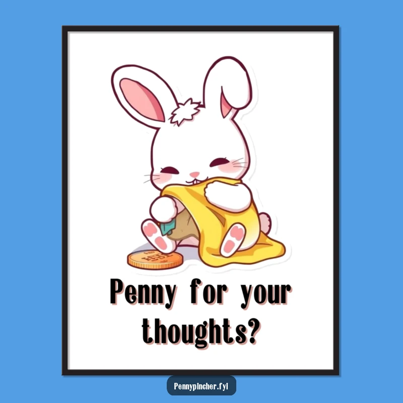Funny Free Printable Wall Art: Polishing Rabbit, Quirky Downloadable Decor Gift Idea