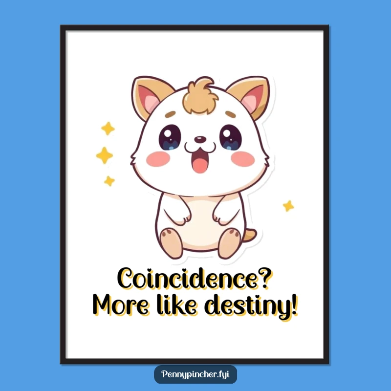 Funny Surprise Animal Free Printable Wall Art: Coin Surprise downloadable art gift!