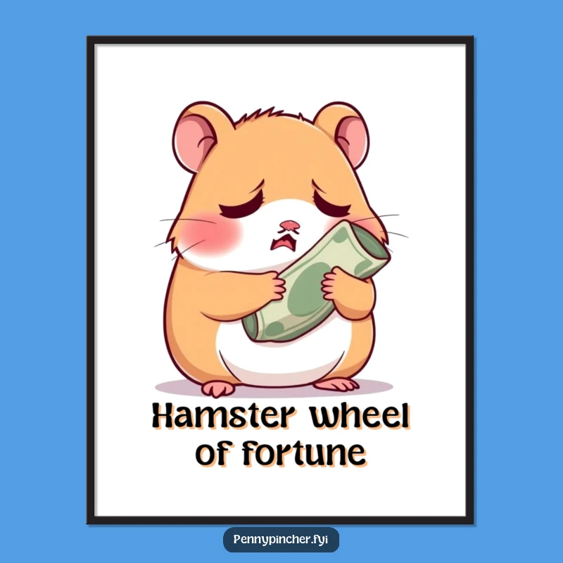 Funny Free Printable Wall Art: Worried Hamster with Cash for Your Decor!