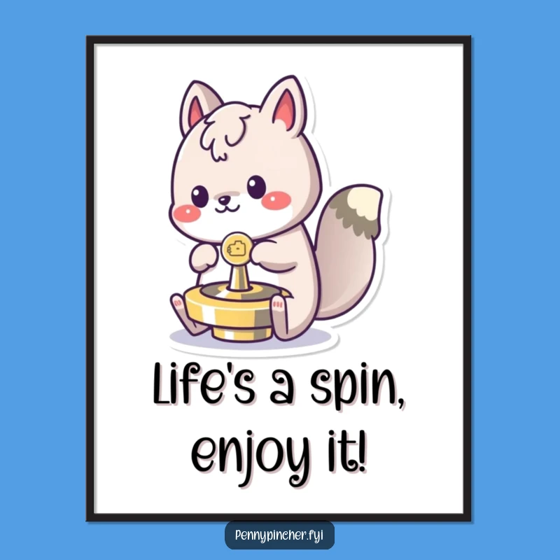 Playful Animal Free Printable Wall Art: Coin Top downloadable art gift!