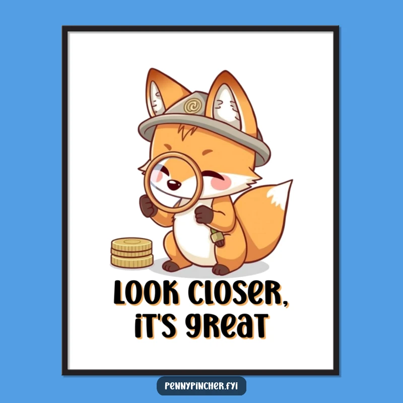 Funny Free Printable Wall Art: Fox's Keen Eye - Humorous Decor, Downloadable Art