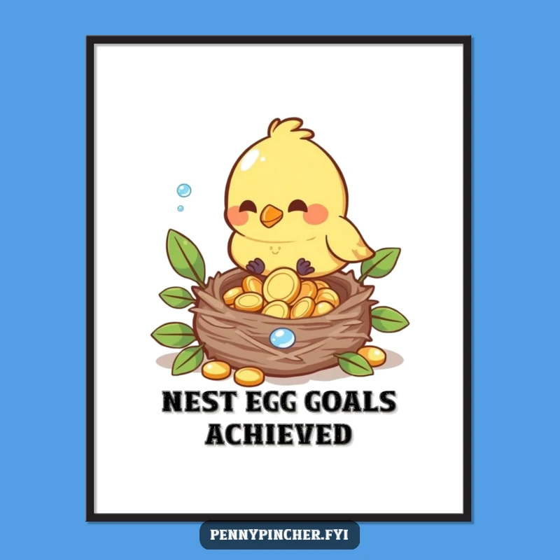 Funny Free Printable Wall Art: Bird's Dewdrop Nest, Whimsical Downloadable Decor Gift