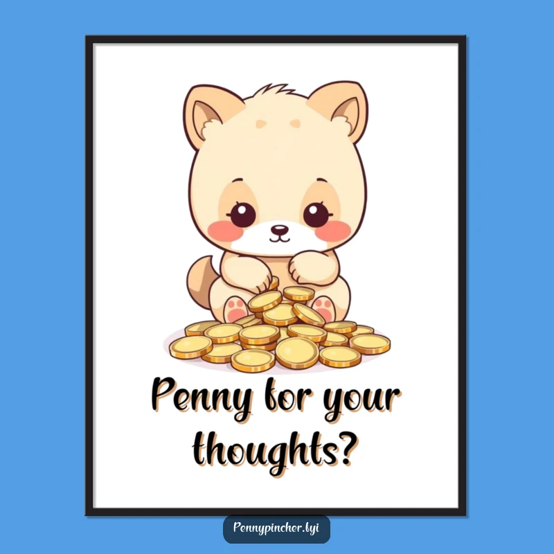 Funny Free Printable Wall Art: Coin Counting Animal Art, Humorous Downloadable Decor