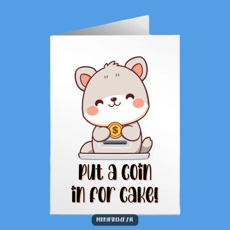 Free Printable Animal Slot Birthday Card: Cheerful Coin Gift