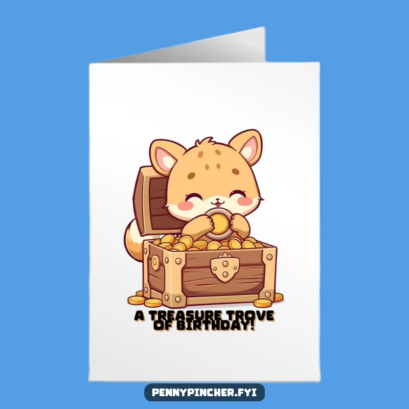 Free Printable Animal Treasure Birthday Card: Funny Downloadable Gift