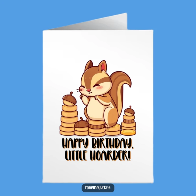 Free Printable Birthday Card: Chipmunk Saver Funny Downloadable Gift for Good Fortune