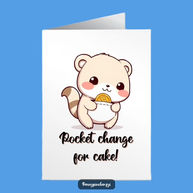Free Printable Birthday Card: Relieved Coin Finder Animal, Funny Downloadable Gift